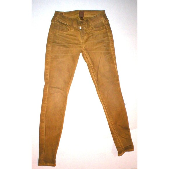 New Womens True Religion Brand Jeans Casey Leggings 26 Coated Skinny Pant Yellow